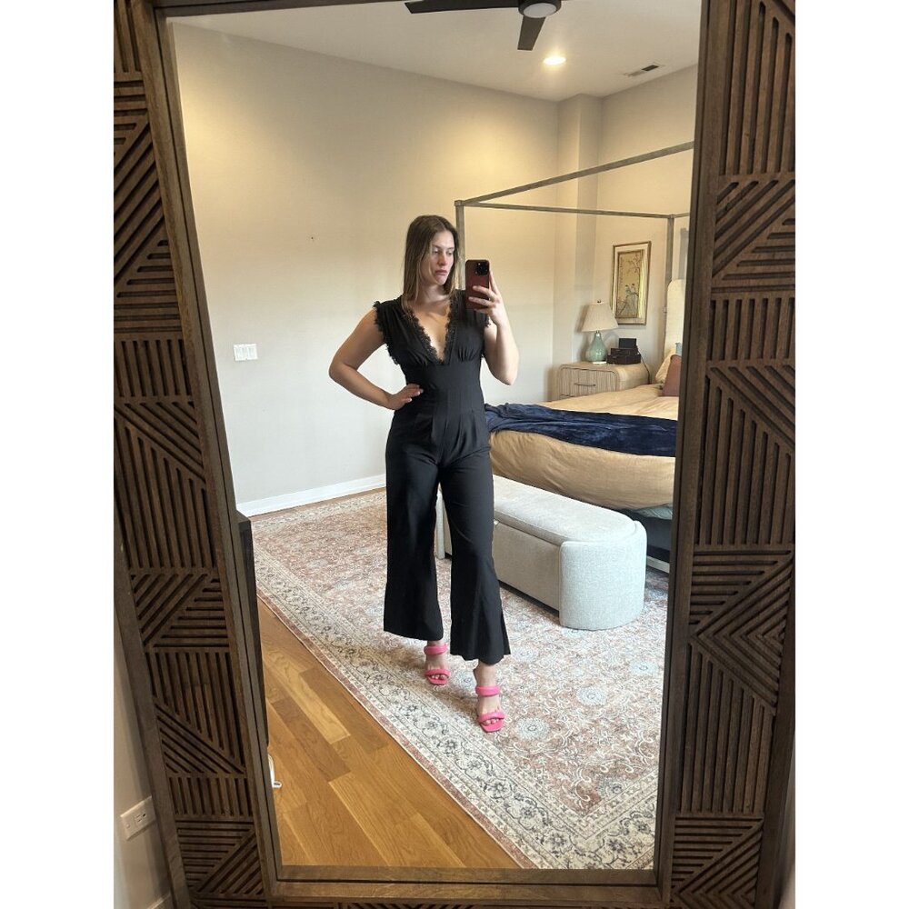 Mi Ami Black Jumpsuit Size Medium Sleek Minimalist One Piece Outfit Chic Evening - Picture 9 of 9